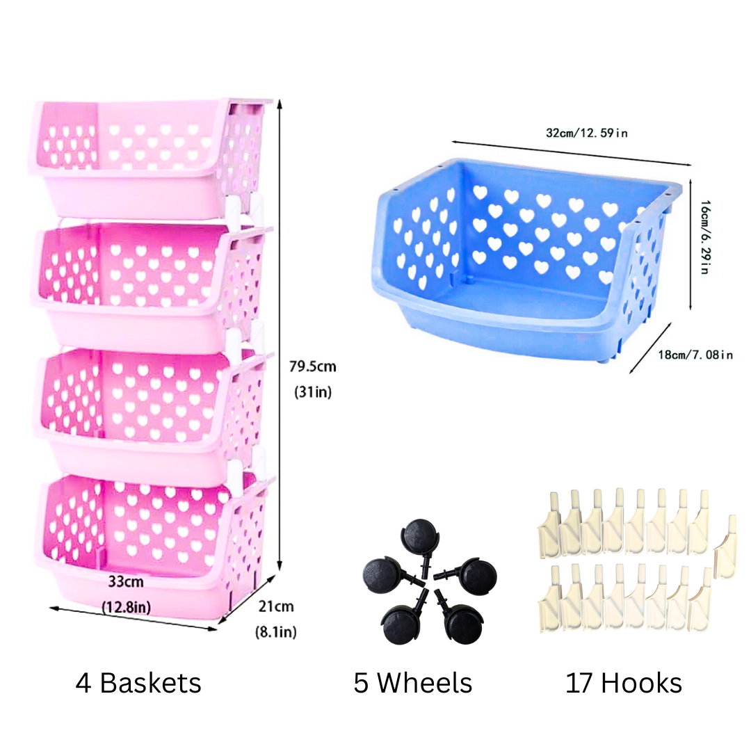 4 Layer Multifunctional High Capacity Storage Basket